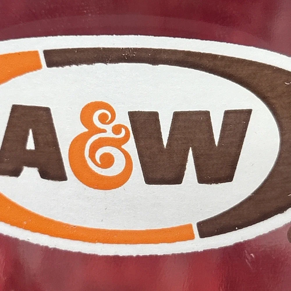 VTG 90s‎ A&W Root Beer Mug 6'' Tall Dimple Ribbed Thick Heavy Glass Big Handle